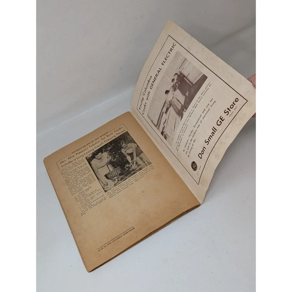 Vintage 1953 Columbia Missouri Recipe‎ Cook Book Desserts Pies House Wife 1950s